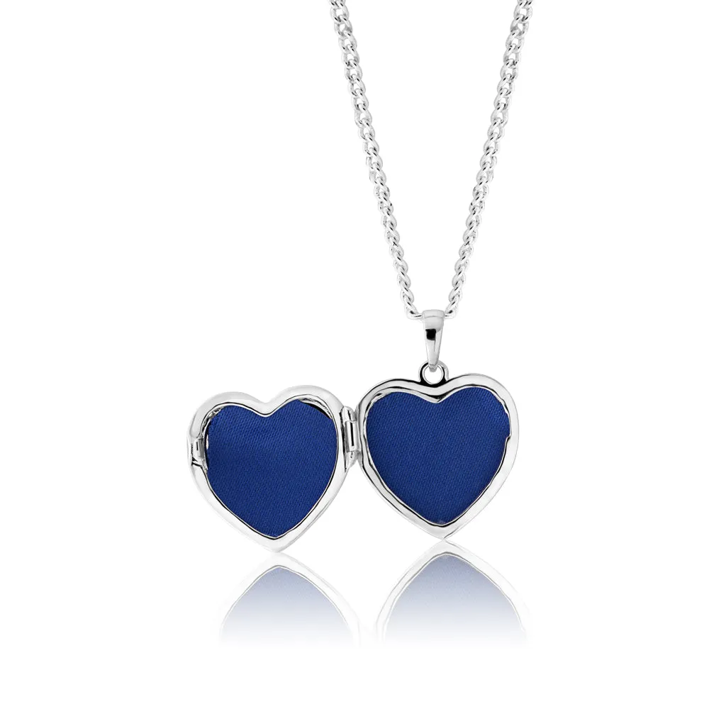 Sterling Silver 21mm Zirconia Heart Locket