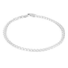 Sterling Silver Beveled Curb 21cm Bracelet