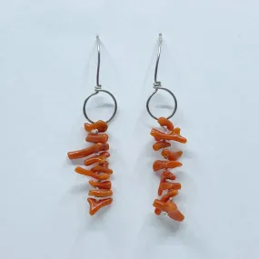 Sterling silver coral earrings