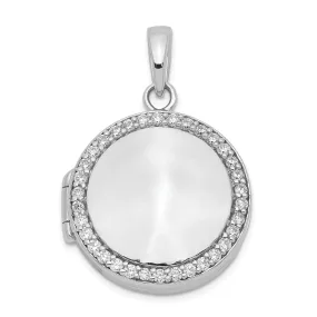 Sterling Silver CZ 23mm Circle Locket