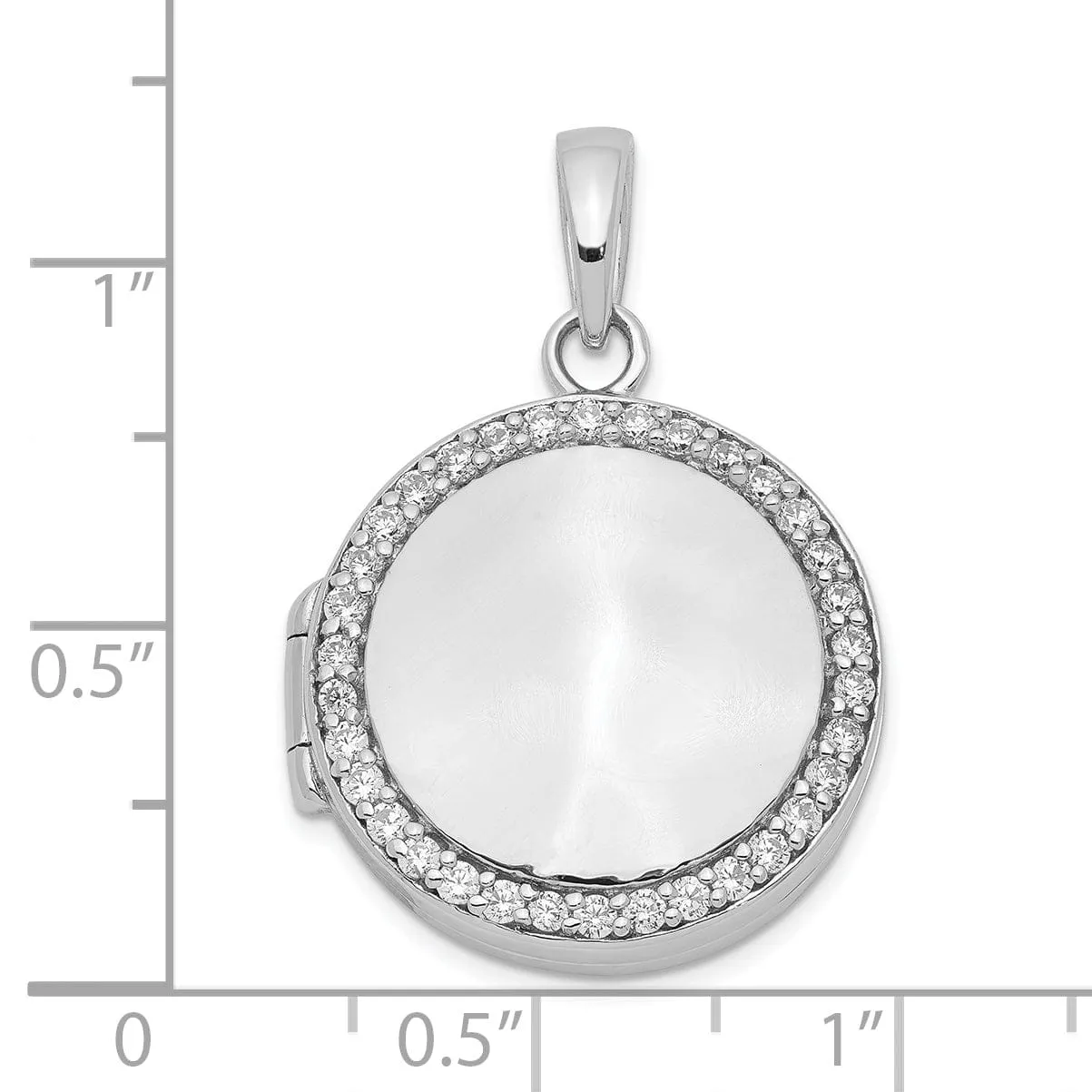 Sterling Silver CZ 23mm Circle Locket