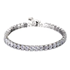 Sterling Silver Genuine Crystal Tennis Bracelet