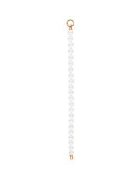 Sterling Silver Gold-Plated Necklace Section Men and Women, 8mm Round White Pearl, 20cm Length, Mix&Match Collection