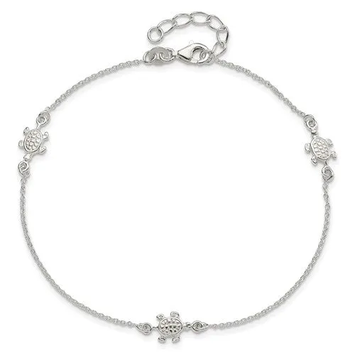 Sterling Silver Turtle Anklet