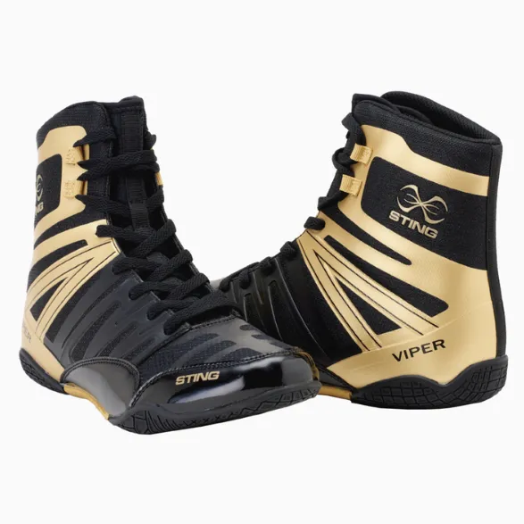 Sting Viper Boxing Shoe - Black/Gold