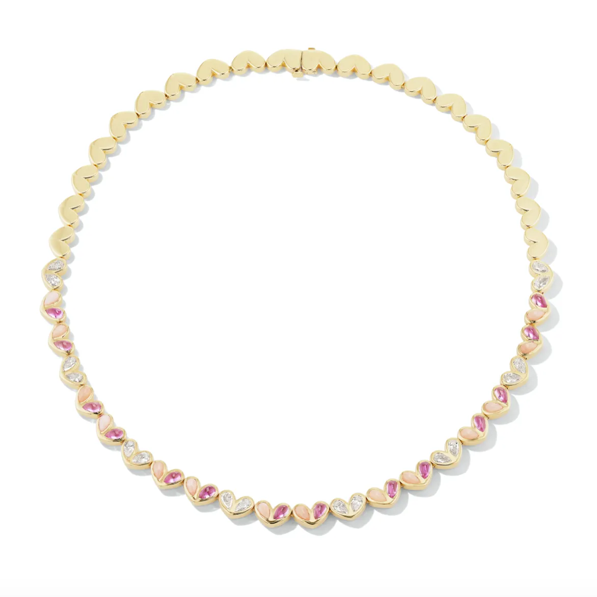 Sweetheart Tennis Necklace Multi-Pink