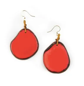 Tagua Amigas Coral Earrings