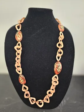 Tagua Necklace - LC287-PC-PK -coral