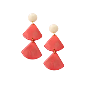 Tagua Women's Maeve Coral Ivory Earrings