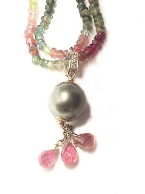 Tahitian Pearl Detachable Charm with Dangling Briolettes