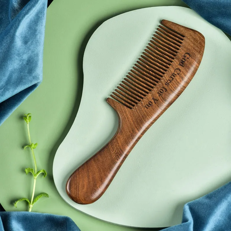 'The very hairs of your head are all numbered(Matt.10:26)', Deluxe Sandalwood Comb