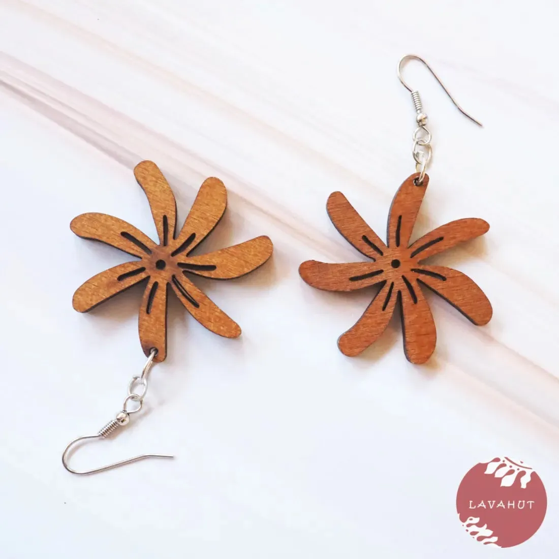 Tiare Wooden Drop Earrings