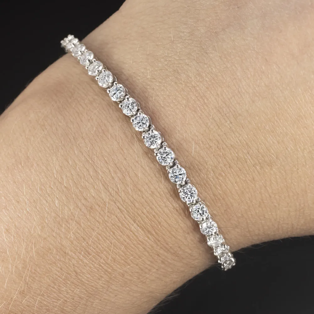 TIFFANY & CO DIAMOND TENNIS BRACELET 6.22ct F-G VS PLATINUM ROUND MARQUISE 6ct