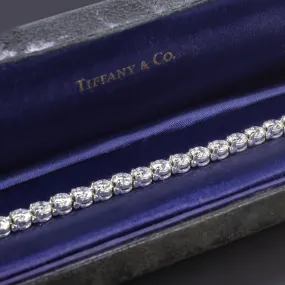 TIFFANY & CO DIAMOND TENNIS BRACELET 6.22ct F-G VS PLATINUM ROUND MARQUISE 6ct