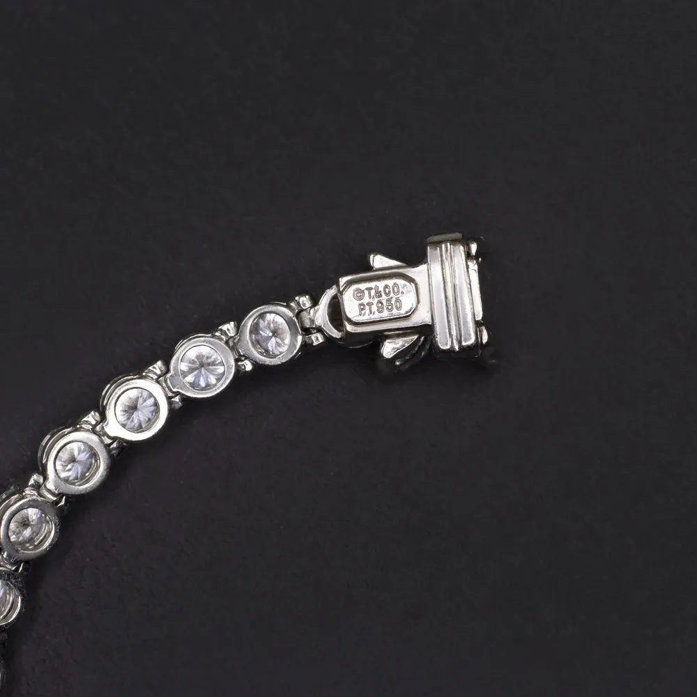 TIFFANY & CO DIAMOND TENNIS BRACELET 6.22ct F-G VS PLATINUM ROUND MARQUISE 6ct