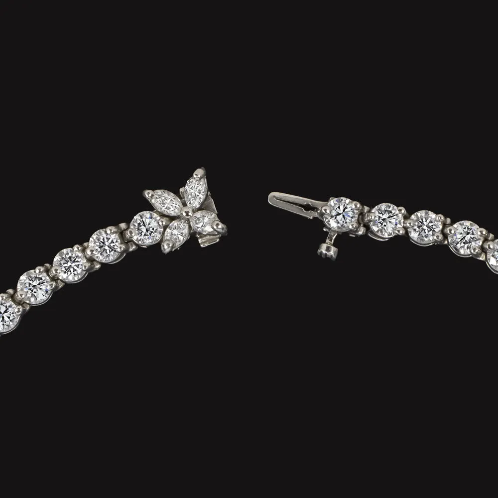 TIFFANY & CO DIAMOND TENNIS BRACELET 6.22ct F-G VS PLATINUM ROUND MARQUISE 6ct