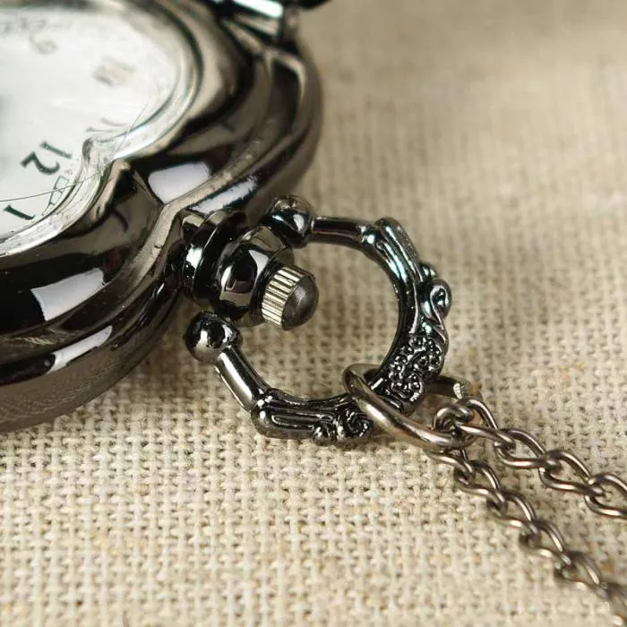 'Time For Love' Pocket Watch - Black