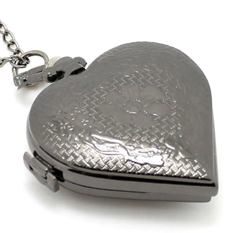 'Time For Love' Pocket Watch - Black