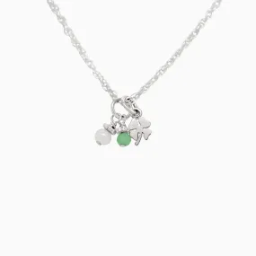 Tiniest Lucky Clover   Birthstone Necklace