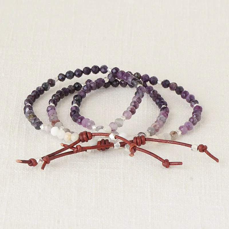 Tiny Mantras Bracelet - Purple Opal | Daily Intention Bracelet