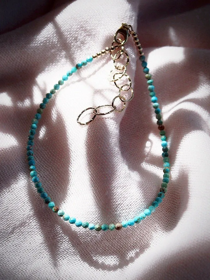 Tiny Turquoise Bead Anklet - Kalilinoe