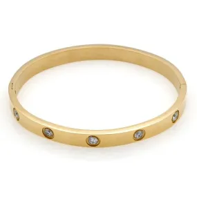 Trendy Crystal Stainless Steel Bangle