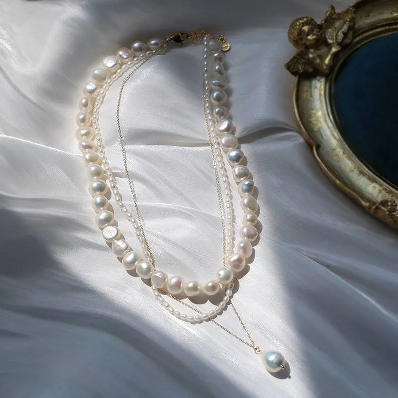 Triple Layered Freshwater Pearl Necklace