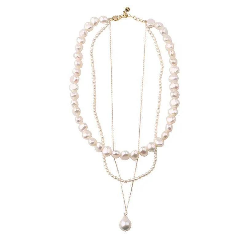 Triple Layered Freshwater Pearl Necklace