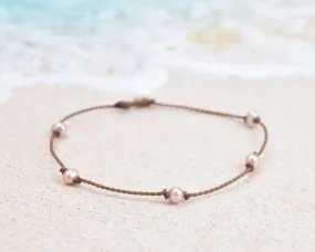 Tula Blue Princess Blush Pearl Oval Petite Anklet