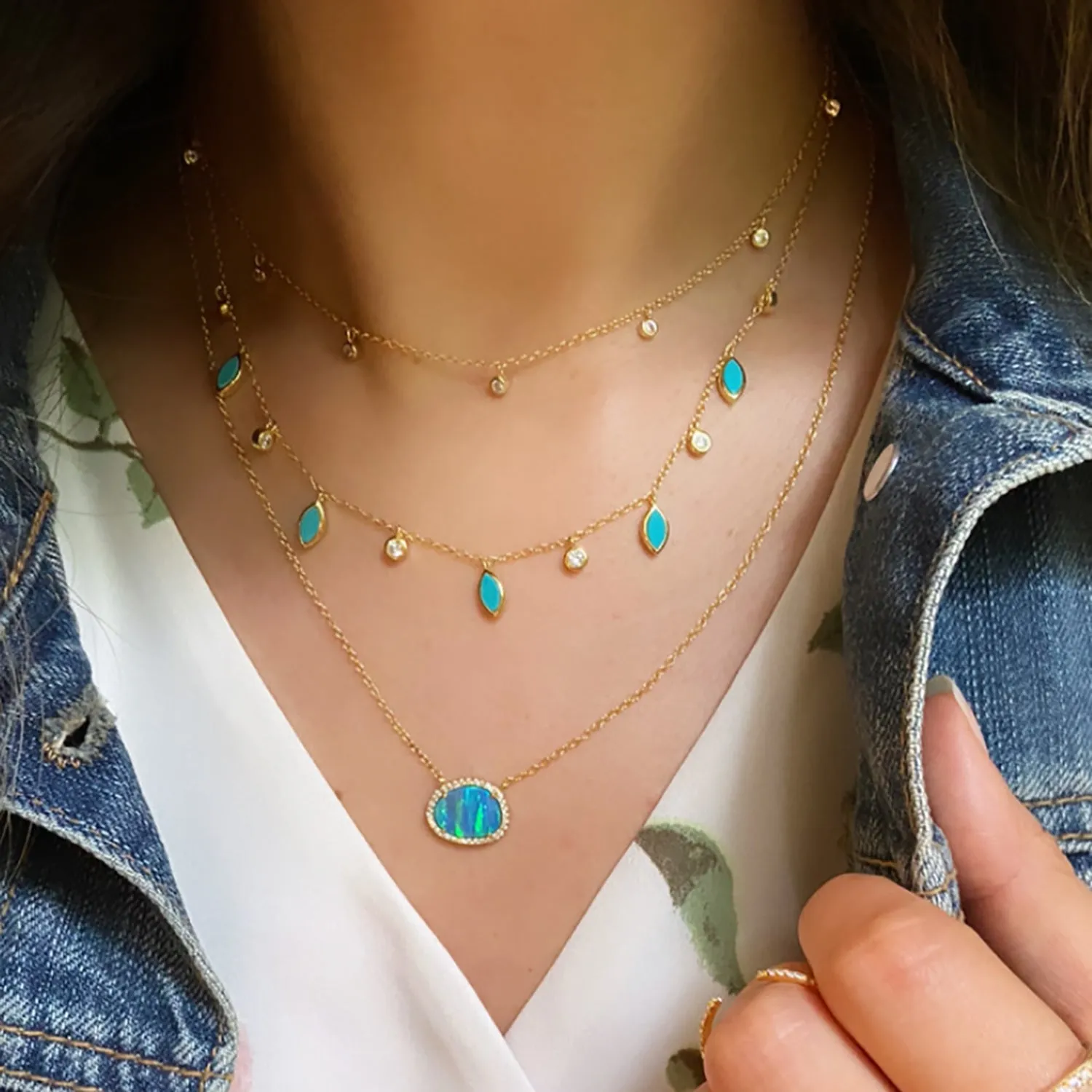 Turquoise Drops of Spring Necklace