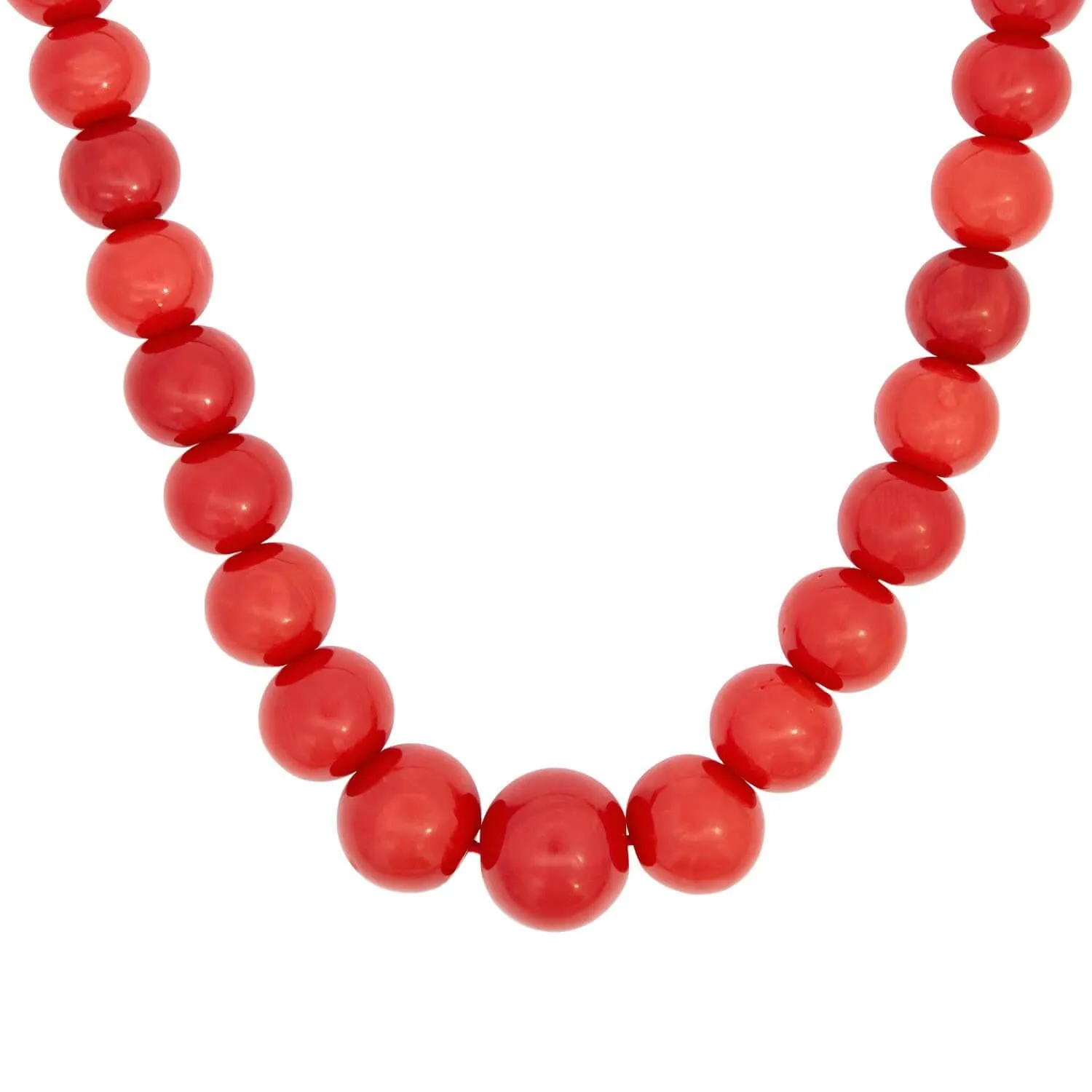 Victorian 14k Graduated Oxblood Coral Bead Necklace