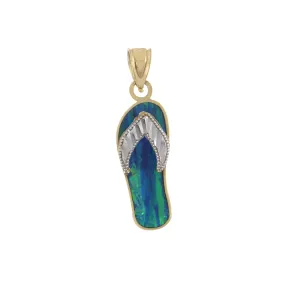 Vintage 14KT Two Tone Gold Opal Sandal Charm/Pendant