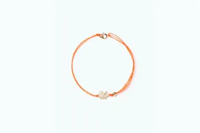 Vitamin Gold Cord Anklet Neon Orange Bunny (14K)