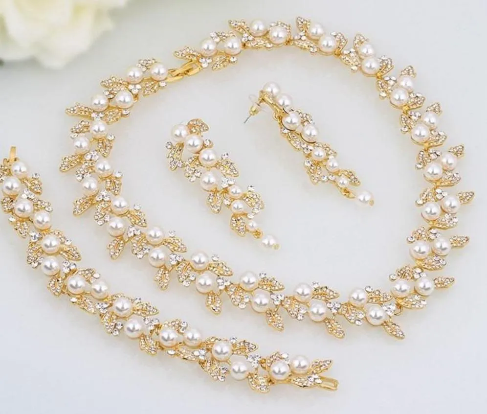 Wedding Pearl Jewelry Sets Gold or silver Plated