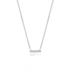 White Mini Diamond Bar Necklace - BJN10164