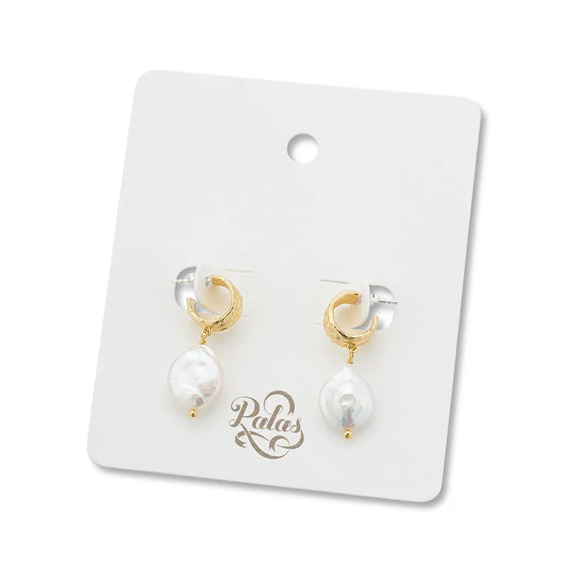 WIDE HOOP & BAROQUE PEARL EARRINGS