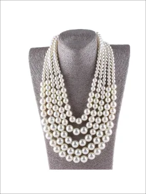 Women's Breakfast at Tiffany's Inspired Pearl Necklace