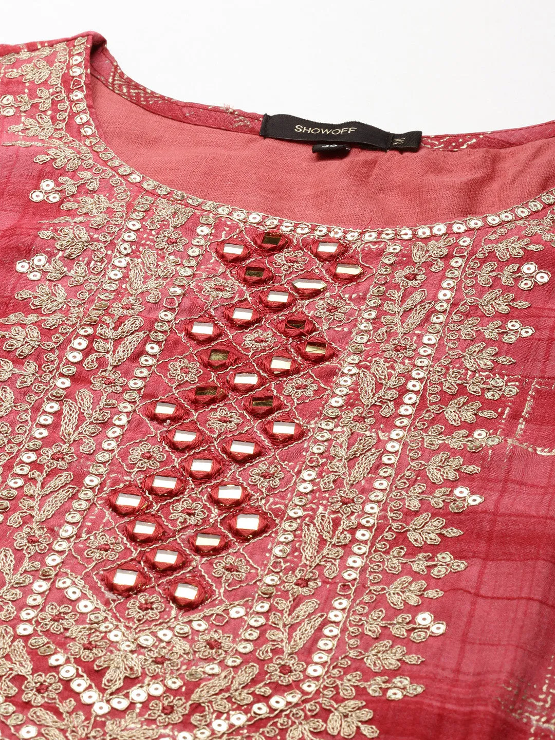 Women's Coral Embellished Straight Kurta