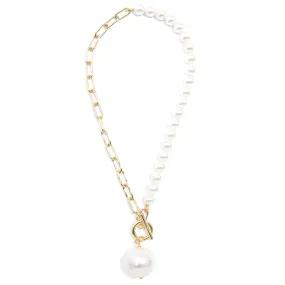 Zenzii Chain & Pearl Pendant Necklace