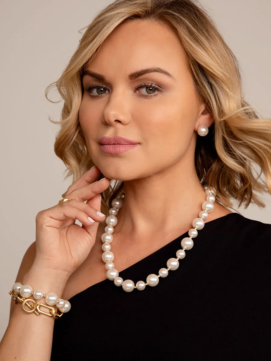 Zenzii Mixed Pearl Collar Necklace